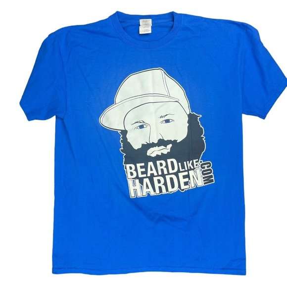Gildan Other - James Harden Beard Blue T-shirt Gildan Size Large Basketball OKC Thunder Playoff